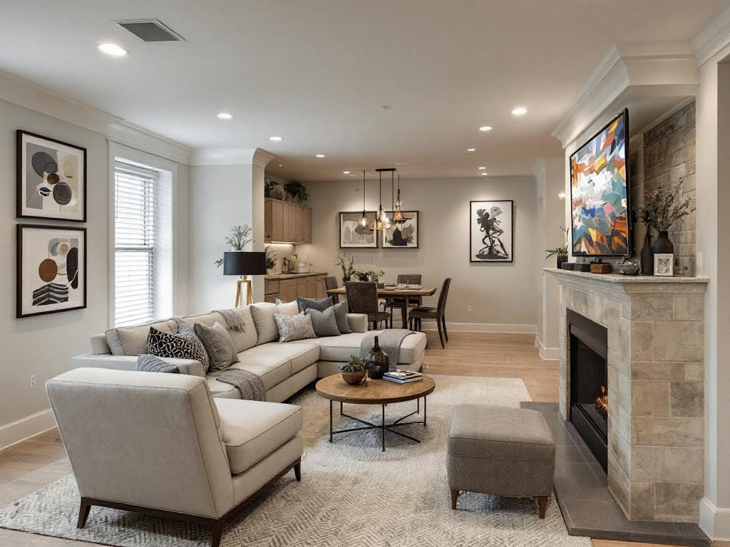 Close detail shot of a basement finished by a local renovation company.