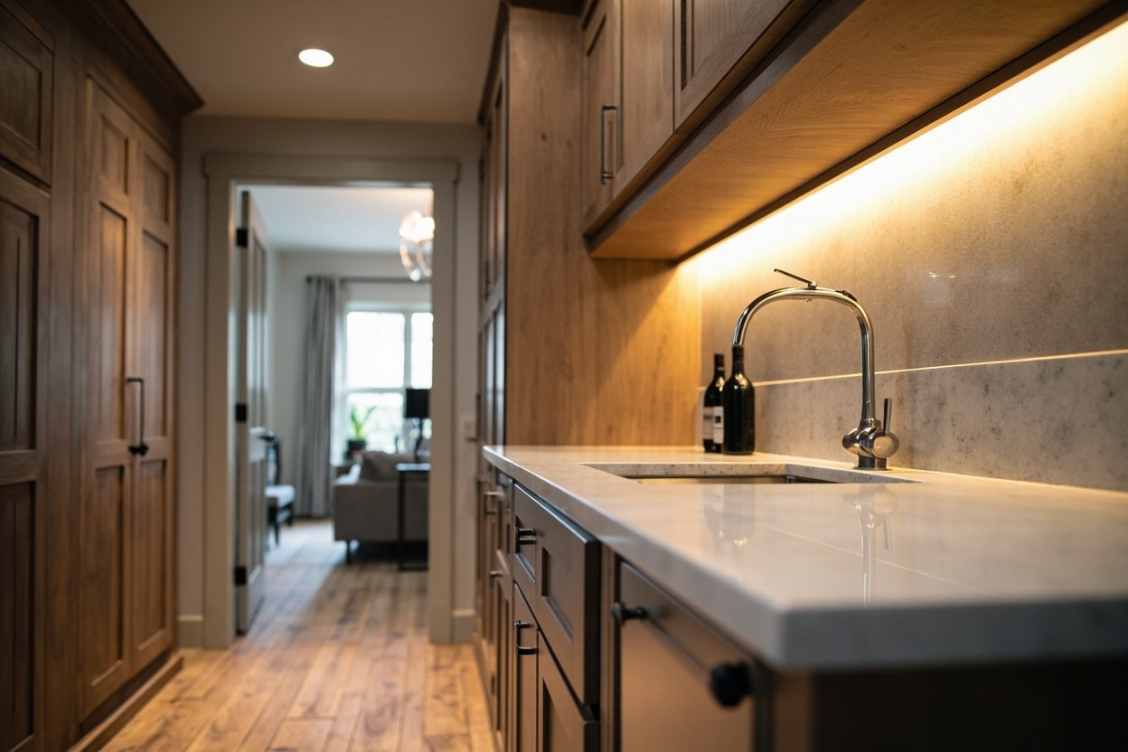 basement wet bar installation