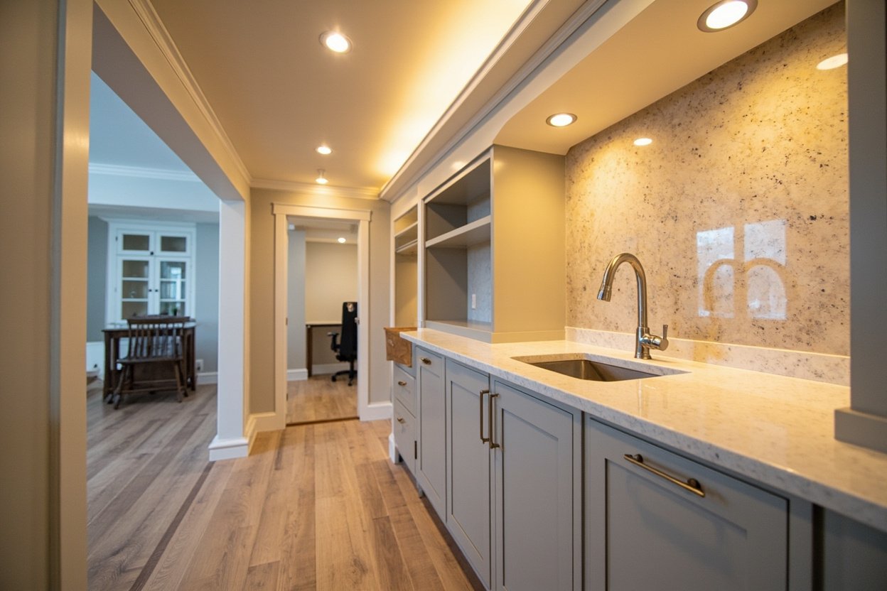 basement wet bar installation