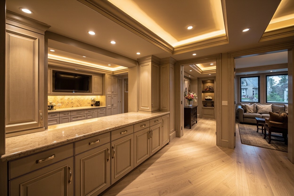 basement wet bar installation