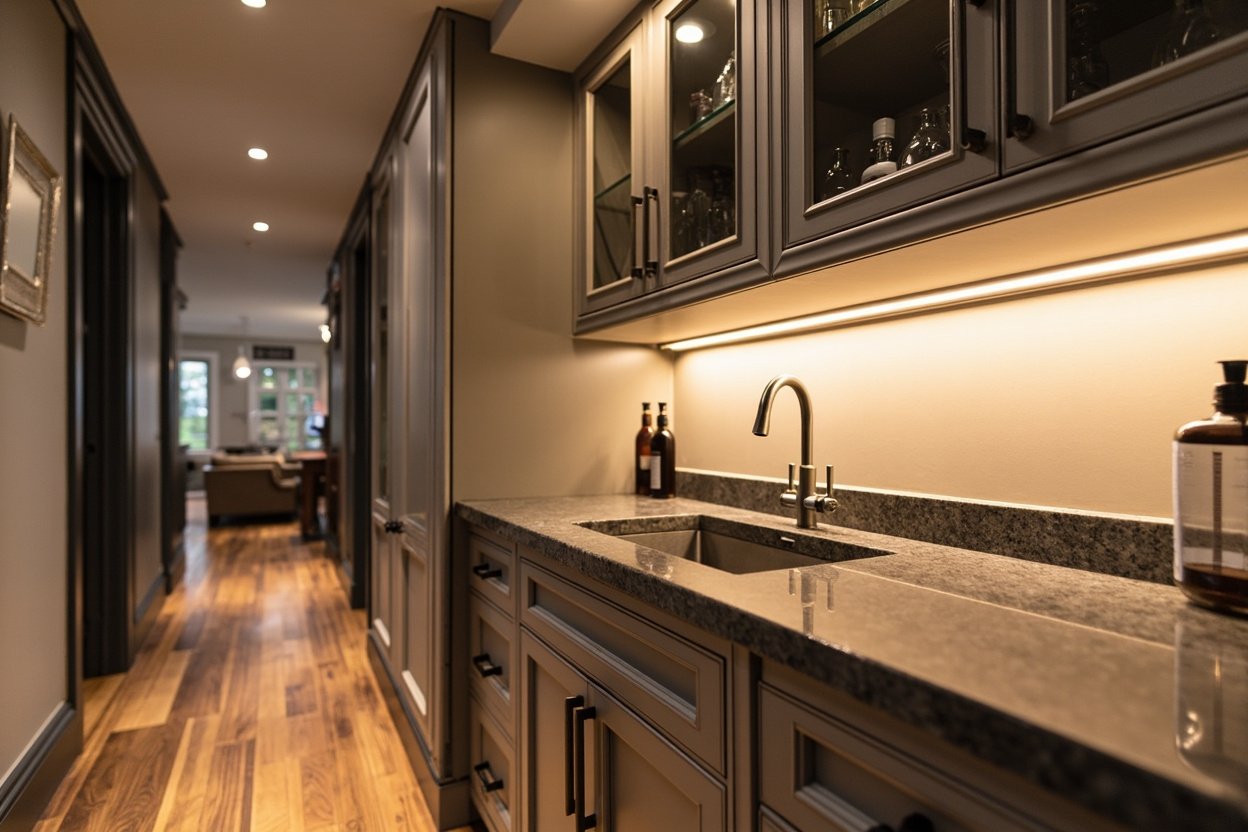 basement wet bar installation