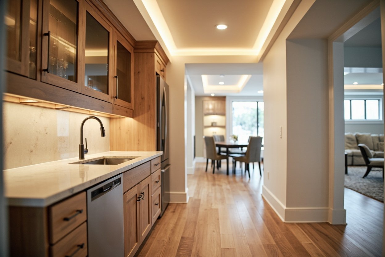 basement wet bar installation